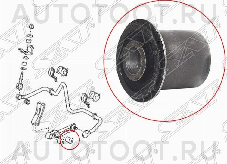 Сайлентблок задней левой тяги стабилизатора внутренний (пневмо подвеска) -RU723 Masuma для TOYOTA LAND CRUISER