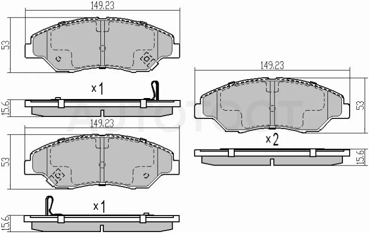 Колодки тормозные (Спереди) Kia Sorento 02-09 / Sportage 93-06 / Retona 97-00