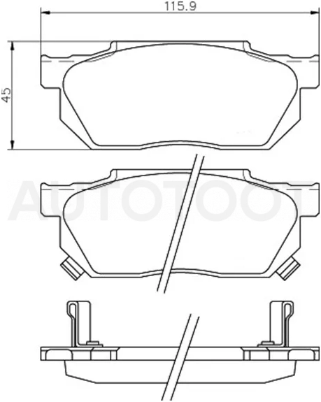 Колодки тормозные (Спереди) Honda Civic 87-95 / Fit 01-13 - Артикул AN378WK - Производитель Akebono - Фото, Отзывы, Цены