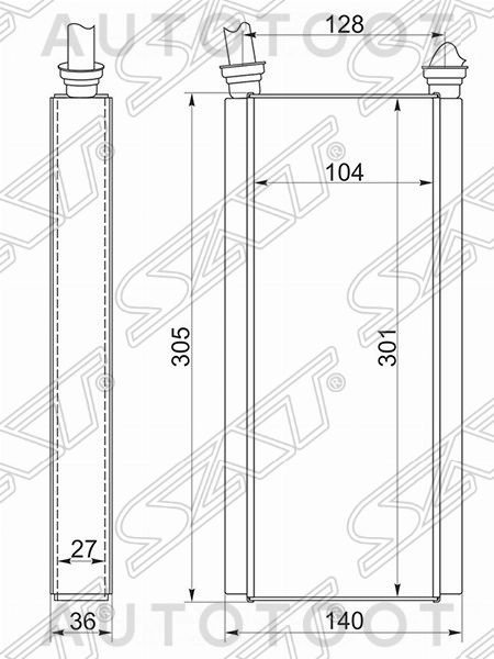 Радиатор отопителя салона -STHD663950 Sat для HONDA CR-V