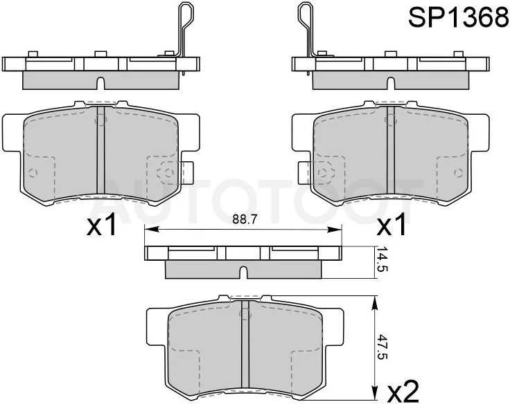 Колодки тормозные (Сзади) Honda Accord 91-16 / Civic 95-12