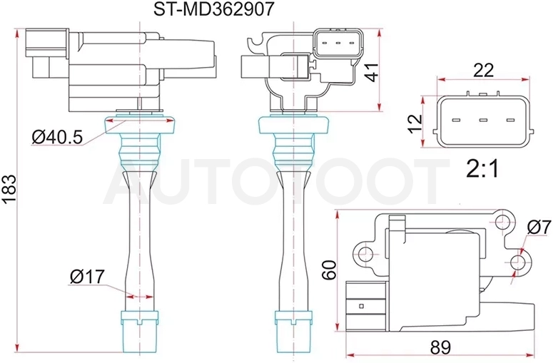 Катушка зажигания MITSUBISHI AIRTREK/OUTLADER CU2 4G6#/LANCER CS5/6 PAJERO IO H6#/7# 4G9#