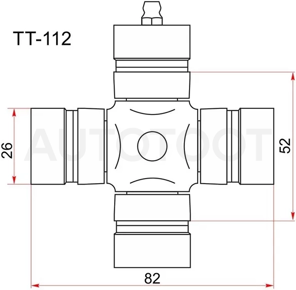 Крестовина карданного вала TOYOTA DYNA 88-95/HIACE 88-96/HILUX 88-01 с тавотницей