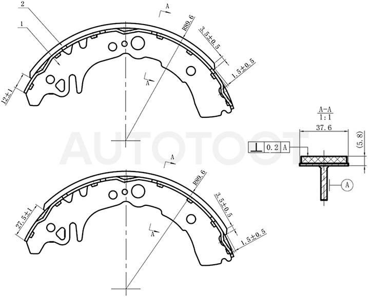 Колодки тормозные барабанные -ST04495B2080 Sat для TOYOTA DUET
