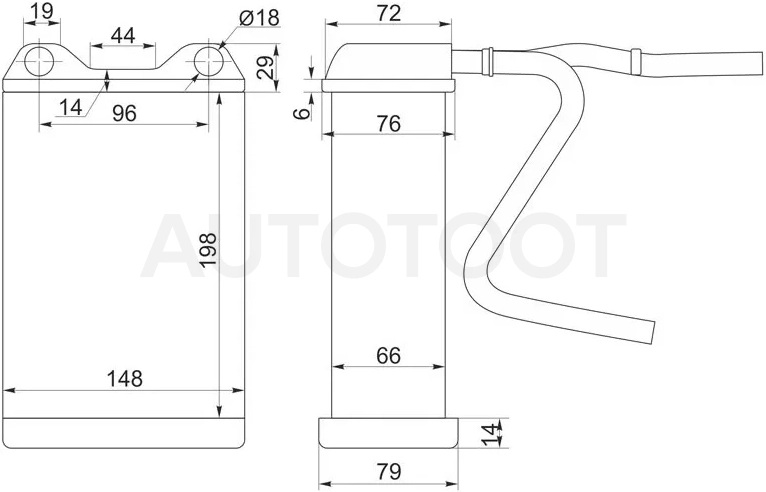 Радиатор отопителя салона Toyota Land Cruiser Prado (J70) 87-96 - Артикул STTY873950 - Производитель Sat - Фото, Отзывы, Цены