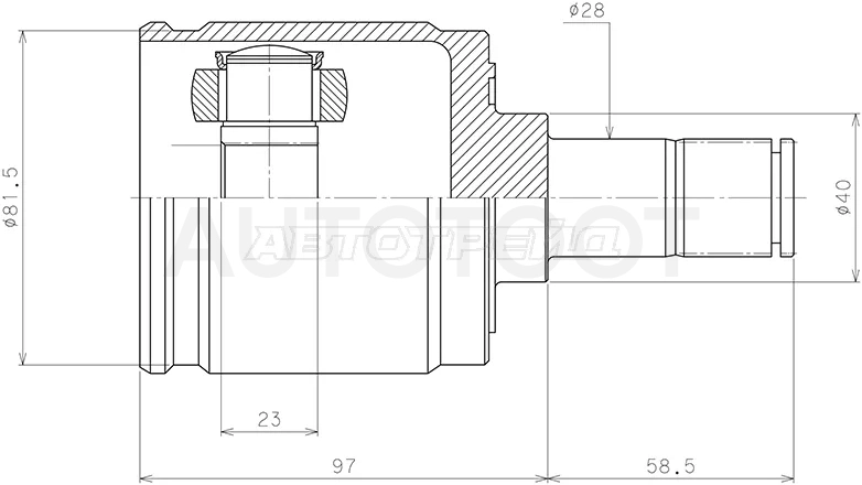 Шрус (Спереди/ Внутр) Honda Accord 89-13 / Civic 95-00 - Артикул INHO01 - Производитель Hdk - Фото, Отзывы, Цены
