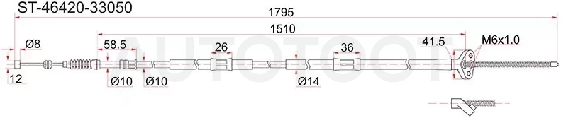 Трос ручника TY Camry Gracia MCV2#/SXV2#, 2WD -RH