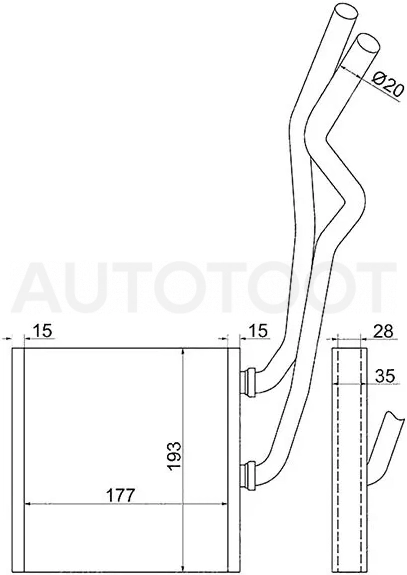 Радиатор отопителя салона Nissan Qashqai 06-13 / Serena 05-10 - Артикул STDTU23950 - Производитель Sat - Фото, Отзывы, Цены