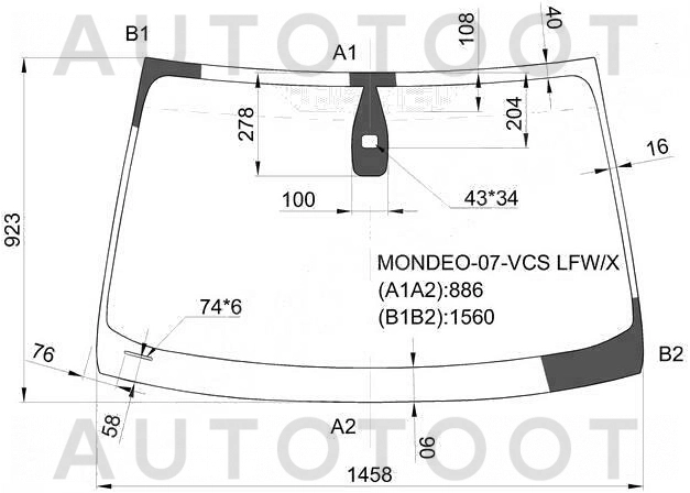 Стекло лобовое в клей -  для FORD MONDEO