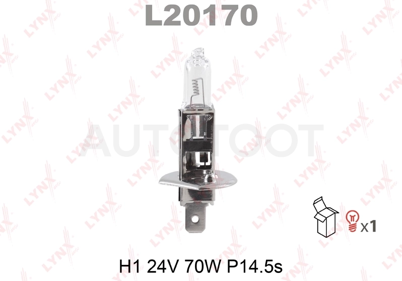 Лампа H1 24V 70W P14.5S LYNXauto
