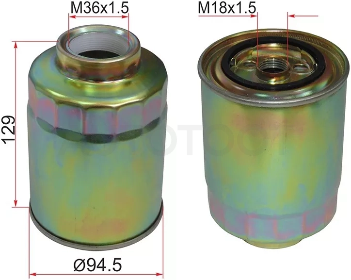 Фильтр топливный TOYOTA COROLLA/VERSO CDE120 1CDFTV 03-06/ LAND CRUISER 100 1HD 98-07(две прокладки)