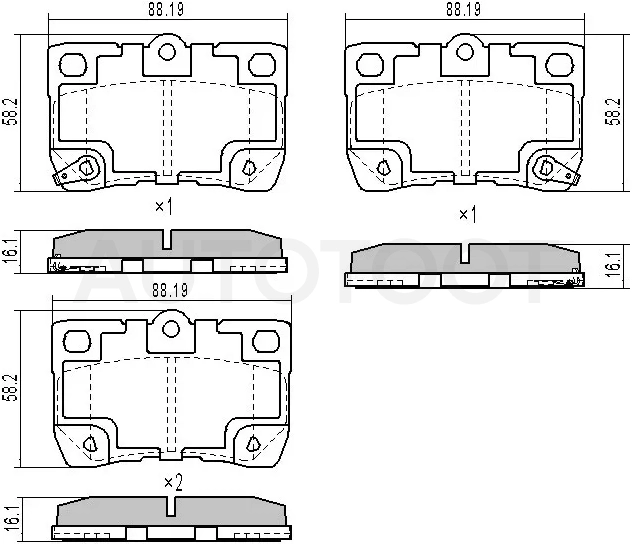 Колодки тормозные (Сзади) Toyota Crown 08-22 / Lexus GS 05-12 / IS 05-16 / Toyota Mark X 09-19