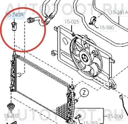 Втулка крепления радиатора верхняя -ST2200009 Sat для MAZDA 3 (AXELA)