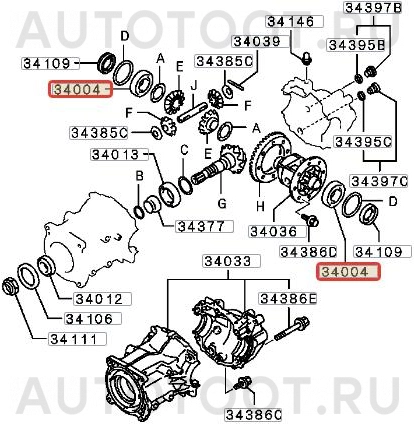 Подшипник промежуточного вала раздатки -  для MITSUBISHI LANCER, MITSUBISHI ASX, MITSUBISHI OUTLANDER, MITSUBISHI PAJERO