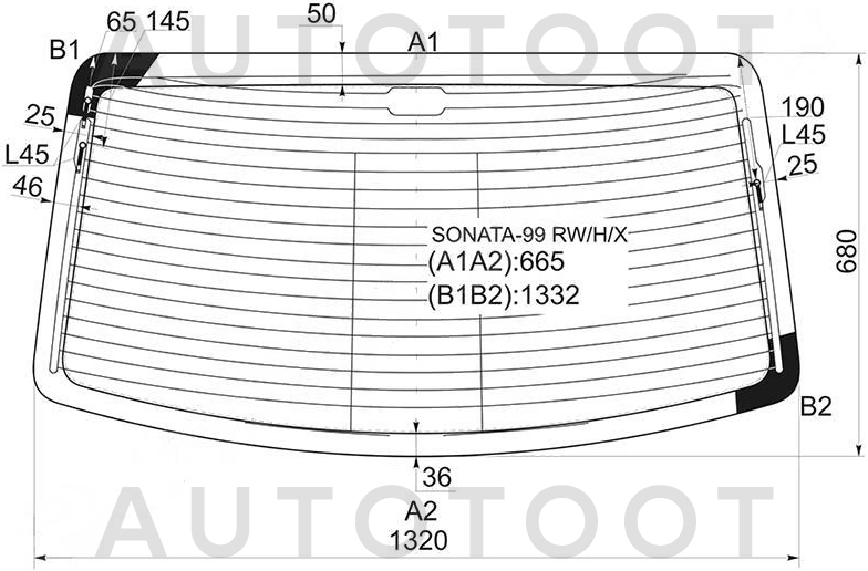 Стекло заднее (крышка багажника) с обогревом -  для HYUNDAI SONATA