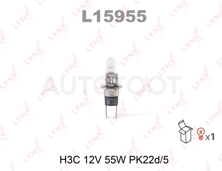 Лампа H3C 12V 55W PK22d/5 LYNXauto