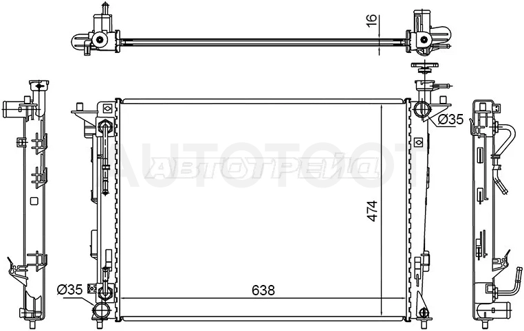 Радиатор Hyundai ix35 09-15 - Артикул HY00141 - Производитель Sat - Фото, Отзывы, Цены