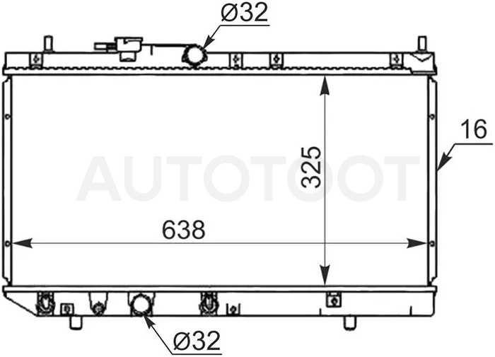 Радиатор Daihatsu Charade 93-00 / Pyzar 96-02 - Артикул DA0002 - Производитель Sat - Фото, Отзывы, Цены