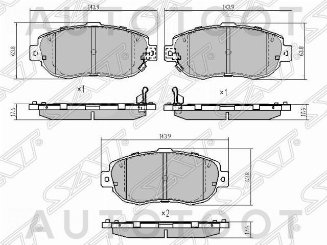 Колодки тормозные передние 1JZGE/3SGE 2.5 -BD7524 LYNXauto для TOYOTA ALTEZZA, TOYOTA ARISTO, TOYOTA CHASER, TOYOTA CROWN