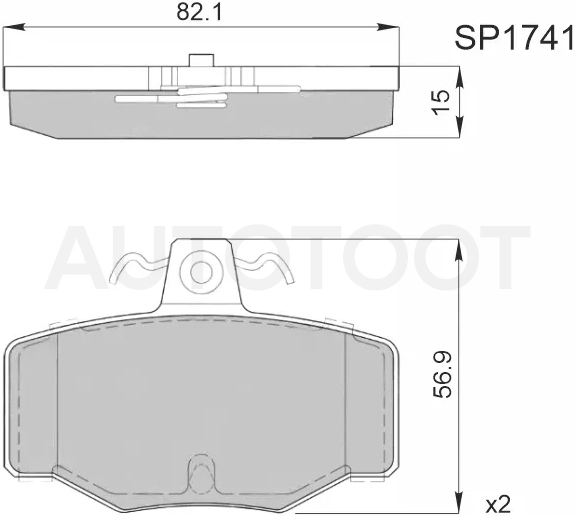 Колодки тормозные (Сзади) Nissan Almera 95-06 / LADA Kalina 13-18 / Nissan Bluebird Sylphy 00-05 / Primera Camino 95-00 / Tino 98-06