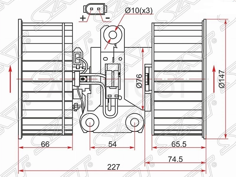 Мотор отопителя салона -ST64118385558 Sat для BMW X5, BMW 5SERIES, LAND ROVER RANGE ROVER