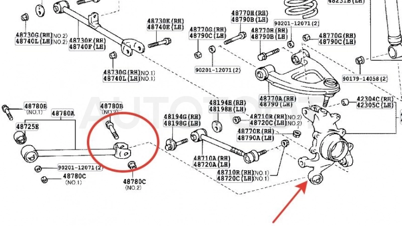 Сайлентблок задней поперечной тяги наружный -514864 Gsp для TOYOTA MARK 2, TOYOTA CRESTA, TOYOTA CHASER