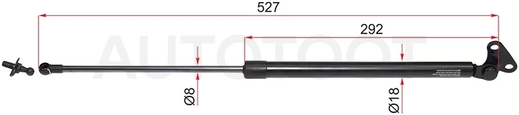 Амортизатор крышки багажника Toyota Land Cruiser (J100) 98-07 / Lexus LX 98-07 / Toyota Land Cruiser Cygnus 98-07 (Справа)