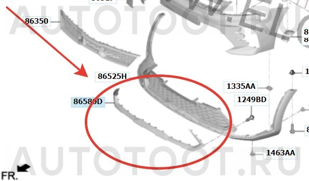 Накладка бампера переднего нижняя часть -ST500032 Sat для KIA RIO