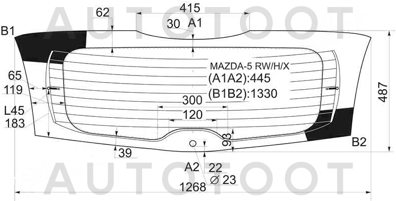 Стекло заднее (крышка багажника) с обогревом -  для MAZDA 5 (PREMACY)