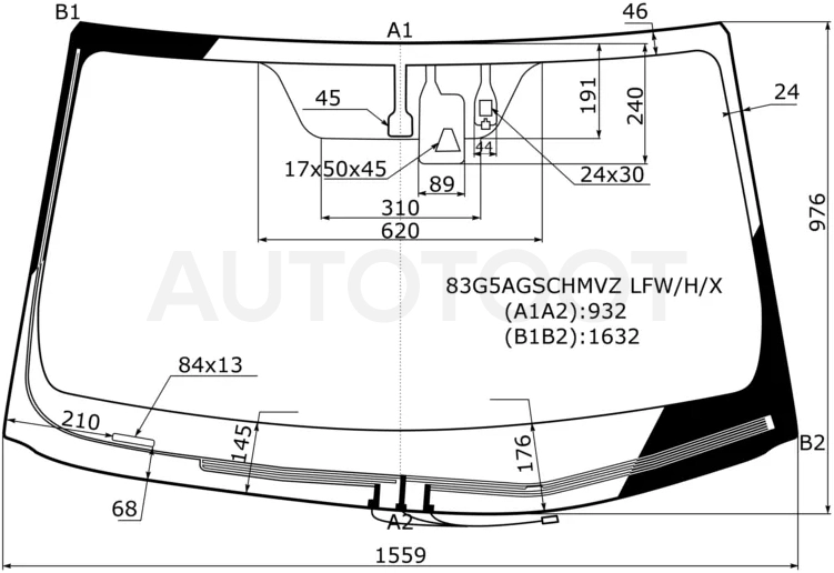Стекло лобовое (Обогрев щеток/ Камера/ Датчик дождя) Toyota Highlander 13-17 - Артикул 83G5AGSCHMVZLFWHX - Производитель Xyg - Фото, Отзывы, Цены