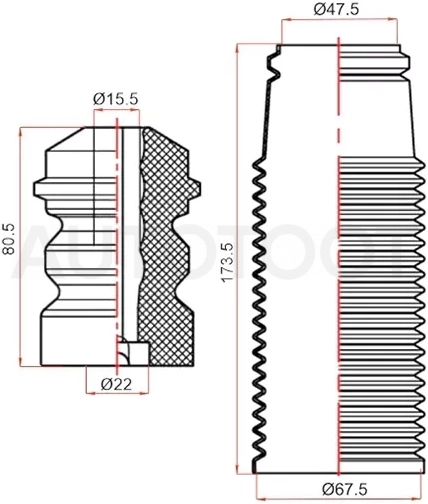 Пыльник стойки Audi A4 94-01 / A6 94-05 (20)