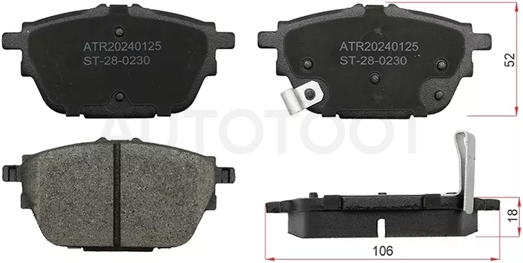 Колодки тормозные (Сзади) GAC GS8 16-23 - Артикул ST280230 - Производитель Sat - Фото, Отзывы, Цены