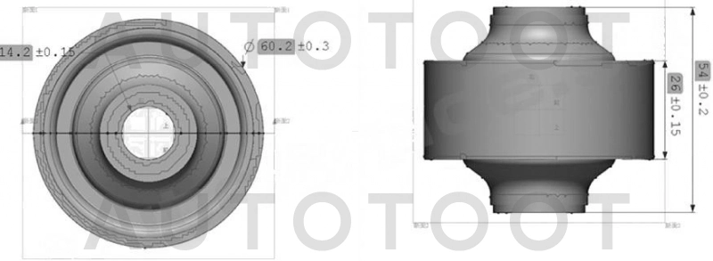 Сайлентблок переднего нижнего рычага задний -STMR403441 Sat для MITSUBISHI AIRTREK, MITSUBISHI LANCER, MITSUBISHI OUTLANDER