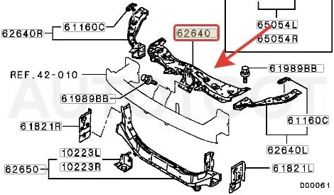 Балка суппорта радиатора верхняя -MB30040AU Tyg для MITSUBISHI LANCER