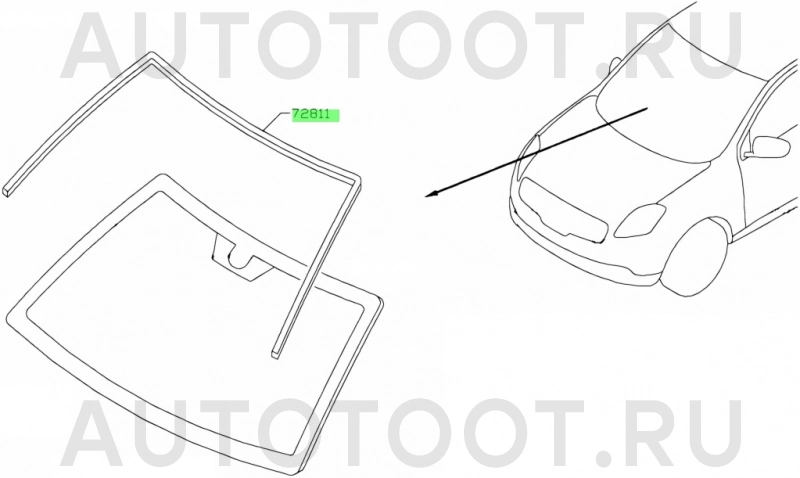 Молдинг лобового стекла -SF72752JD000 Sat для NISSAN QASHQAI