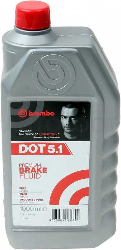 Жидкость тормозная DOT-4 BREMBO 0,5л, для авто c ABS