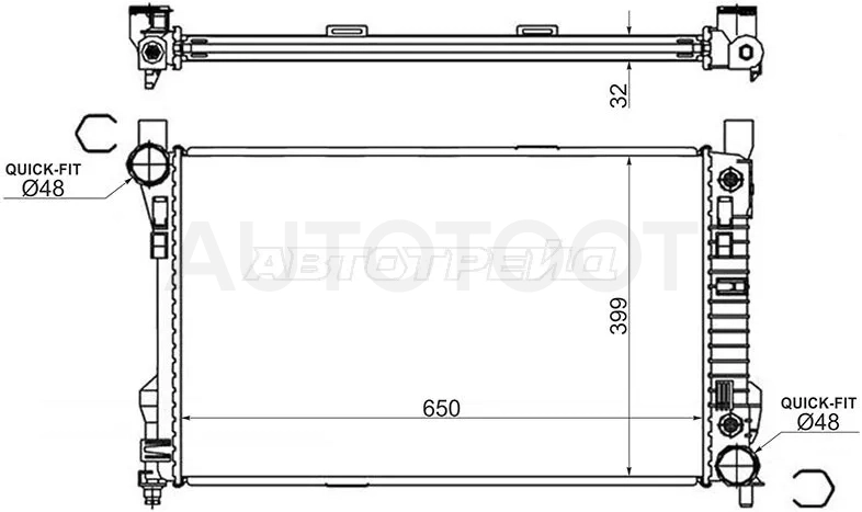 Радиатор Mercedes-Benz C-Class 00-08 / CLK-Class 02-10 / SLK-Class 04-11
