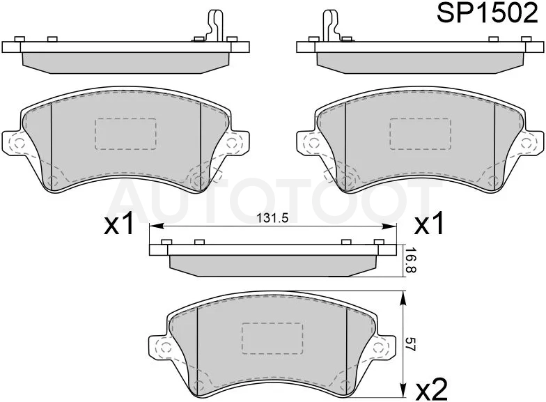 Колодки тормозные (Спереди) Toyota Corolla (E120) 00-07 / Corolla Fielder (E120) 00-06 / Corolla JPN (E120) 00-07