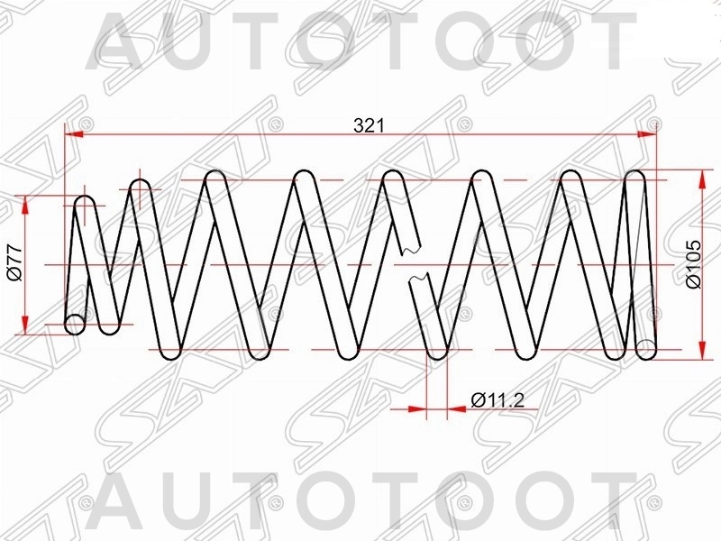 Пружины задние (комплект 2шт) -RK7583 Kyb для TOYOTA COROLLA FIELDER, TOYOTA COROLLA SPACIO