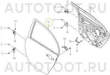 Дверь задняя левая -  для LIFAN SOLANO