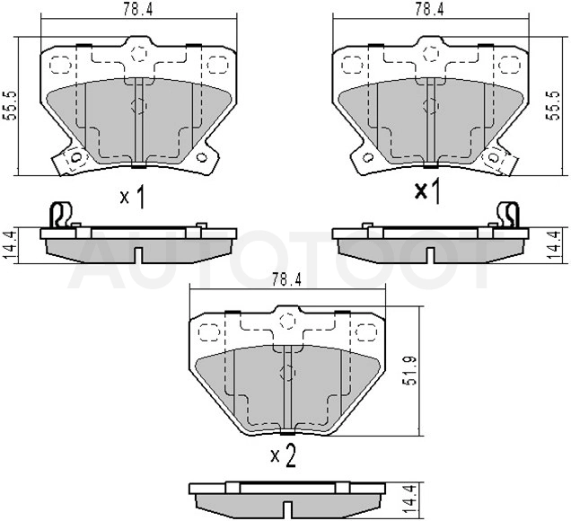 Колодки тормозные задние -  для TOYOTA COROLLA, TOYOTA COROLLA VERSO, TOYOTA PRIUS, TOYOTA YARIS VERSO, TOYOTA YARIS, TOYOTA CELICA, TOYOTA COROLLA FIELDER, TOYOTA VITZ
