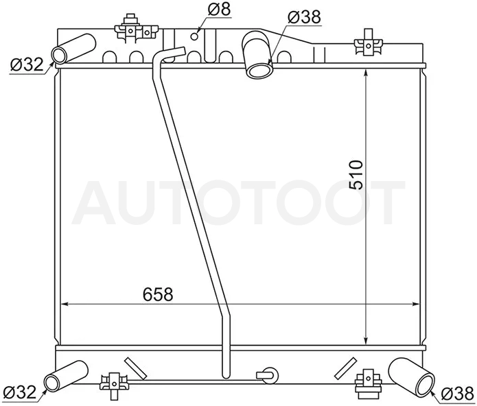 Радиатор Toyota Hiace 04-13 / Regius Ace 04-20 - Артикул TY0010KDH200M - Производитель Sat - Фото, Отзывы, Цены