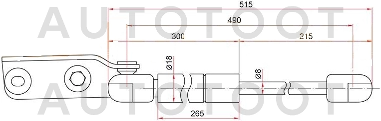 Амортизатор крышки багажника правый -V2163718 Jett для NISSAN AD