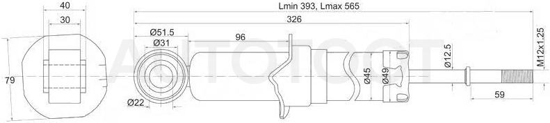 Амортизатор задний левый=правый -B2915120 Lifan для TOYOTA PRIUS