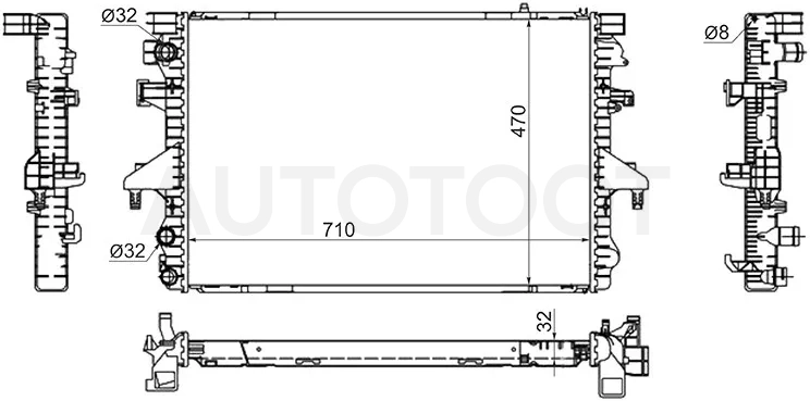 Радиатор Volkswagen Transporter 03-15