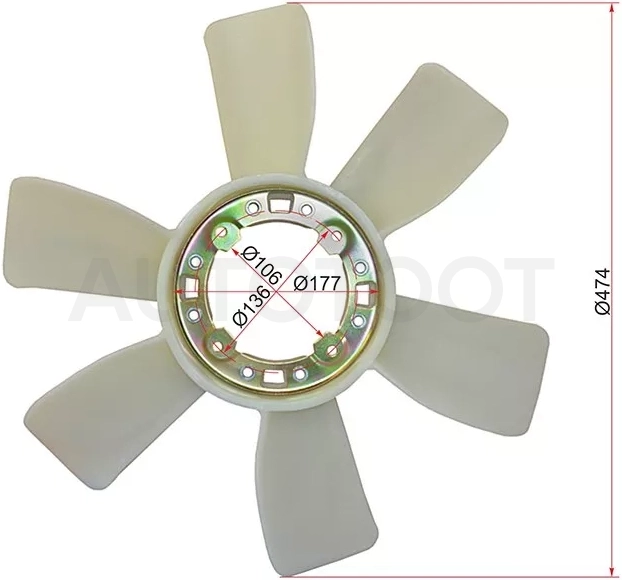Крыльчатка вентилятора MITSUBISHI FUSO 86-96 6D14Т\ 6D15Т\6D16Т - Артикул STME035139 - Производитель Sat - Фото, Отзывы, Цены