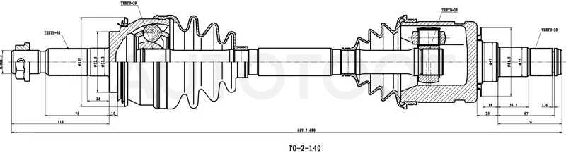 Привод в сборе TOYOTA HILUX 05- FORTUNER 05 - Артикул TO5210 - Производитель Sat - Фото, Отзывы, Цены