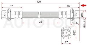 Шланг тормозной задний LH=RH -ST9094702780 Sat для TOYOTA RAV4