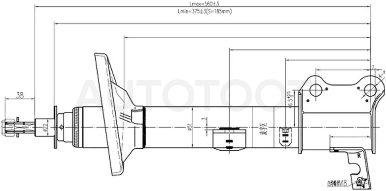 Стойка задняя TOYOTA CARINA/CALDINA/CORONA 92-02 4WD RH