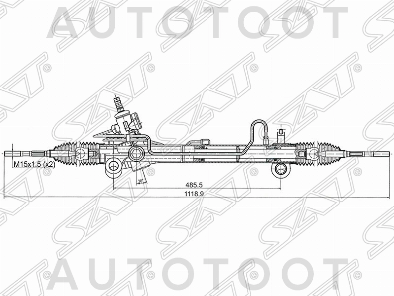 Рейка рулевая (левый руль) -  для TOYOTA HIGHLANDER, TOYOTA KLUGER, LEXUS RX300, LEXUS RX330, LEXUS RX350, LEXUS RX400